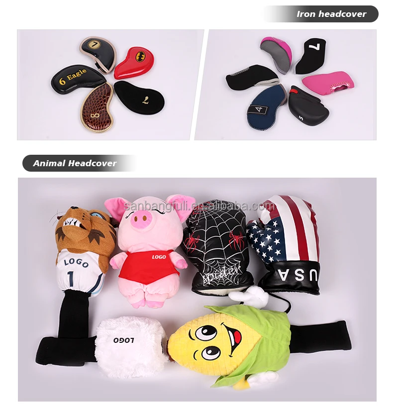 Customized New Funny Custom Golf Driver Headcover Golf Club Head Covers
