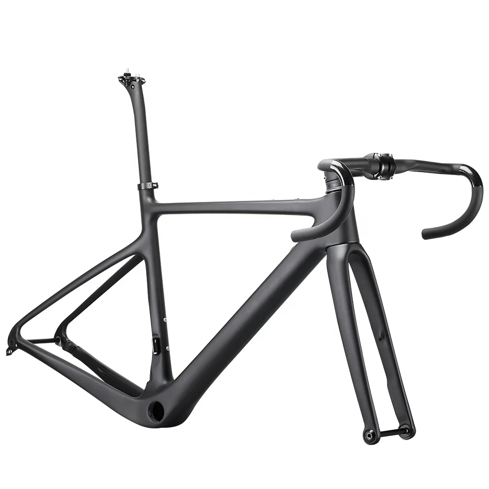 カーボンロードバイクフレームとホイールセット 完全カーボンファイバーロードバイクレーシングサイクリング