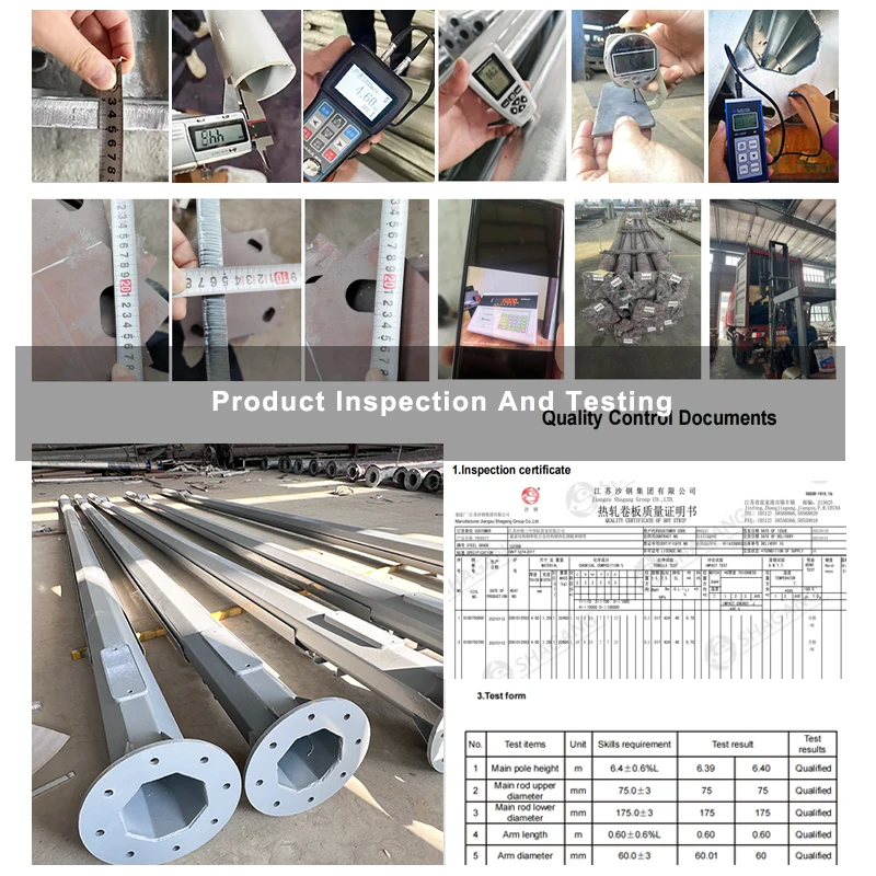 Factory Customization 6m 8m 9m 10m Round Tapered Mid Hinged Galvanized Steel Lamp Pole Outdoor Folding Solar Street Light Pole