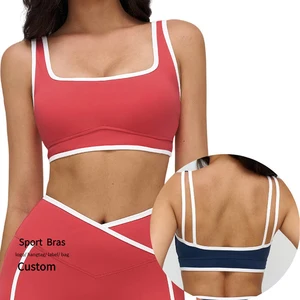 Naked Feel Four Way Stretch Halter Neck Shockproof Compression Sports Bra for Yoga Gym Fitness