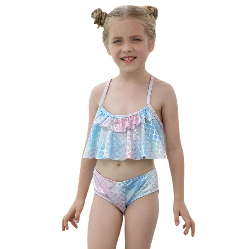 Wholesale Custom Kids Swimwear Tiedye Printed Girls Child Two Piece