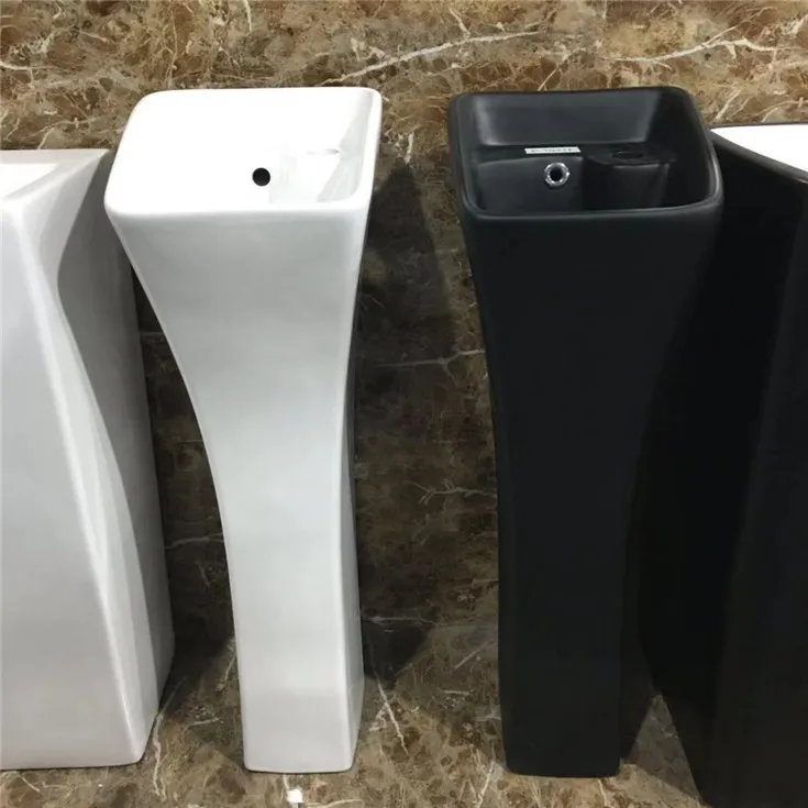 Save Space Mini Basin Freestanding Pedestal Sink Ceramic Lavabo Floor Standing Basin For Small Bathroom