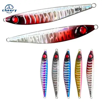 CHEERY Sea Fishing Stainless Steel Iron Plate Bait Lure Night-Luminous Slow-Rolling Double Hooks Reinforced Three-Prong Hook – Hooks – view 2