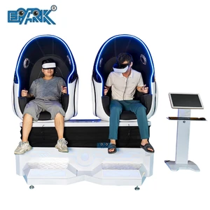 Double 2 Players Egg VR Chair 9D Virtual Reality Simulator for Trampoline Park Indoor Made of Metal and Plastic