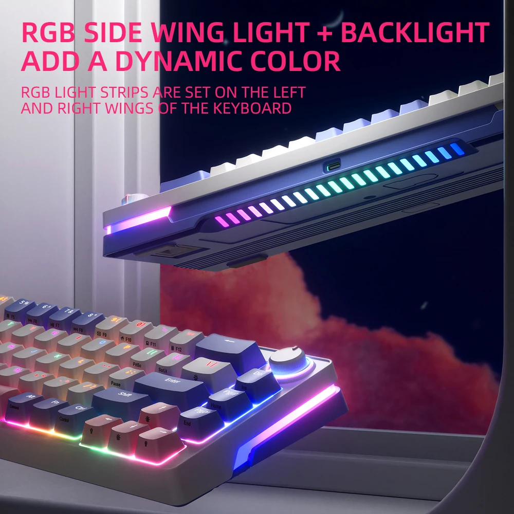 Customized Rgb Backlit Hot Swappable 2.4ghz Wireless Gaming