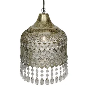 Retro Metal Home Lighting Handcrafted Moroccan Gilt Metal Pendant Light  Luxury Boho/turkish Chandelier Lantern Hanging Lamps