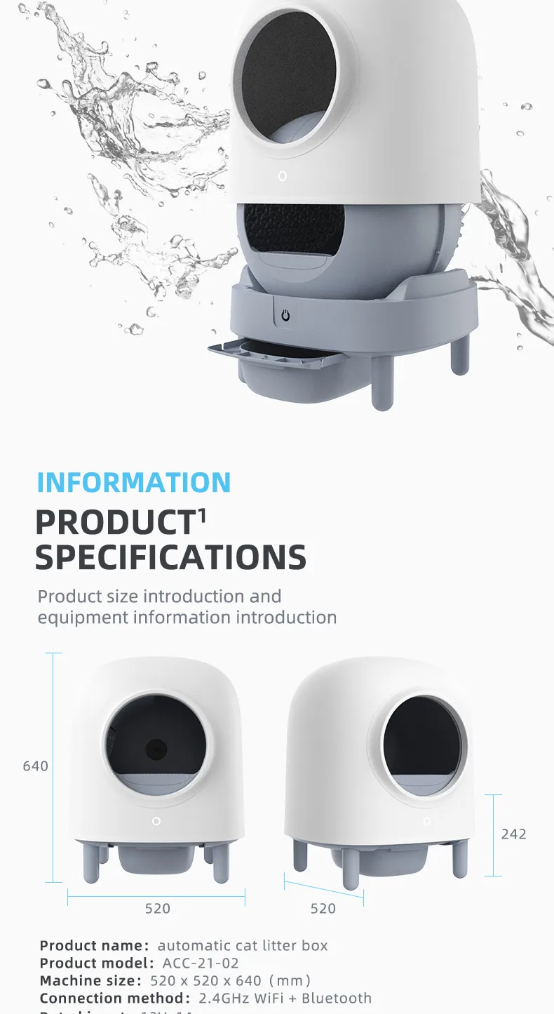 Hot Selling 2022 Petree Wifi Appcontrol 2g Second Generation Automatic Intelligent Cat Litter