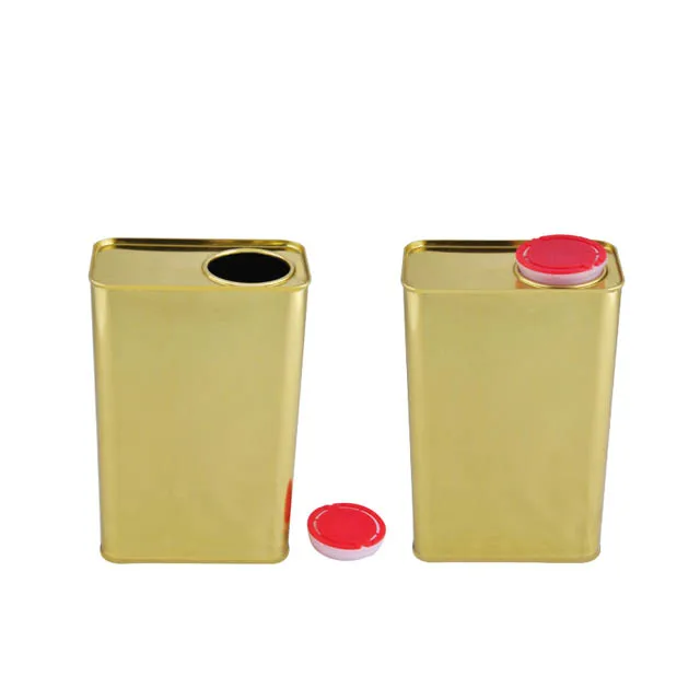 1L Rectangular Tin Cans for Oil Packing Olive Oil Cans Food Grade Metal Cans 1000ML  with Plastic Spout