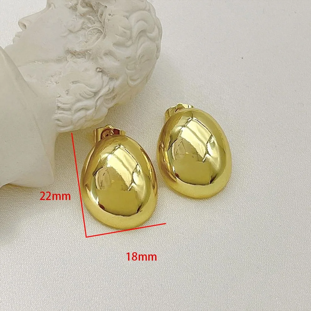 Luxury Lady Jewelry Tarnish Free 18k Gold Planted Stud Earring No Fade