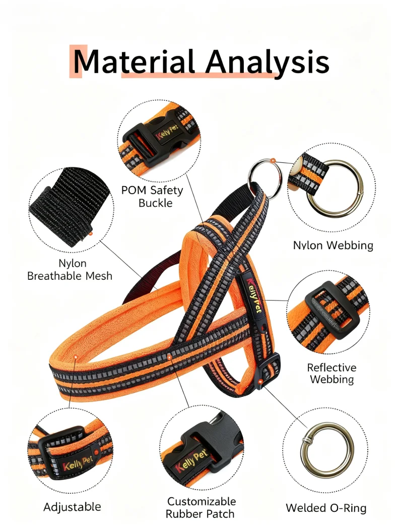 Explosion-Proof Spike Pet Chest Strap Sport Fashion Universal Reflective Easy Wear Gun Shaped Strap Nylon Towing Rope Medium