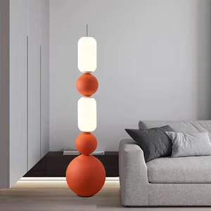 Modern Postmodern LED Floor Lamp for Bedroom and Living Room Simple Glass Ball Decorative Bedside Aluminum Body for Hotels