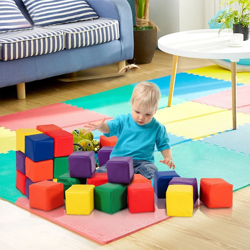 Environmentally Friendly and Pollution-free High-density Educational Building Soft Blocks Foam Baby Soft Toys 12 PU Unisex 1 Set