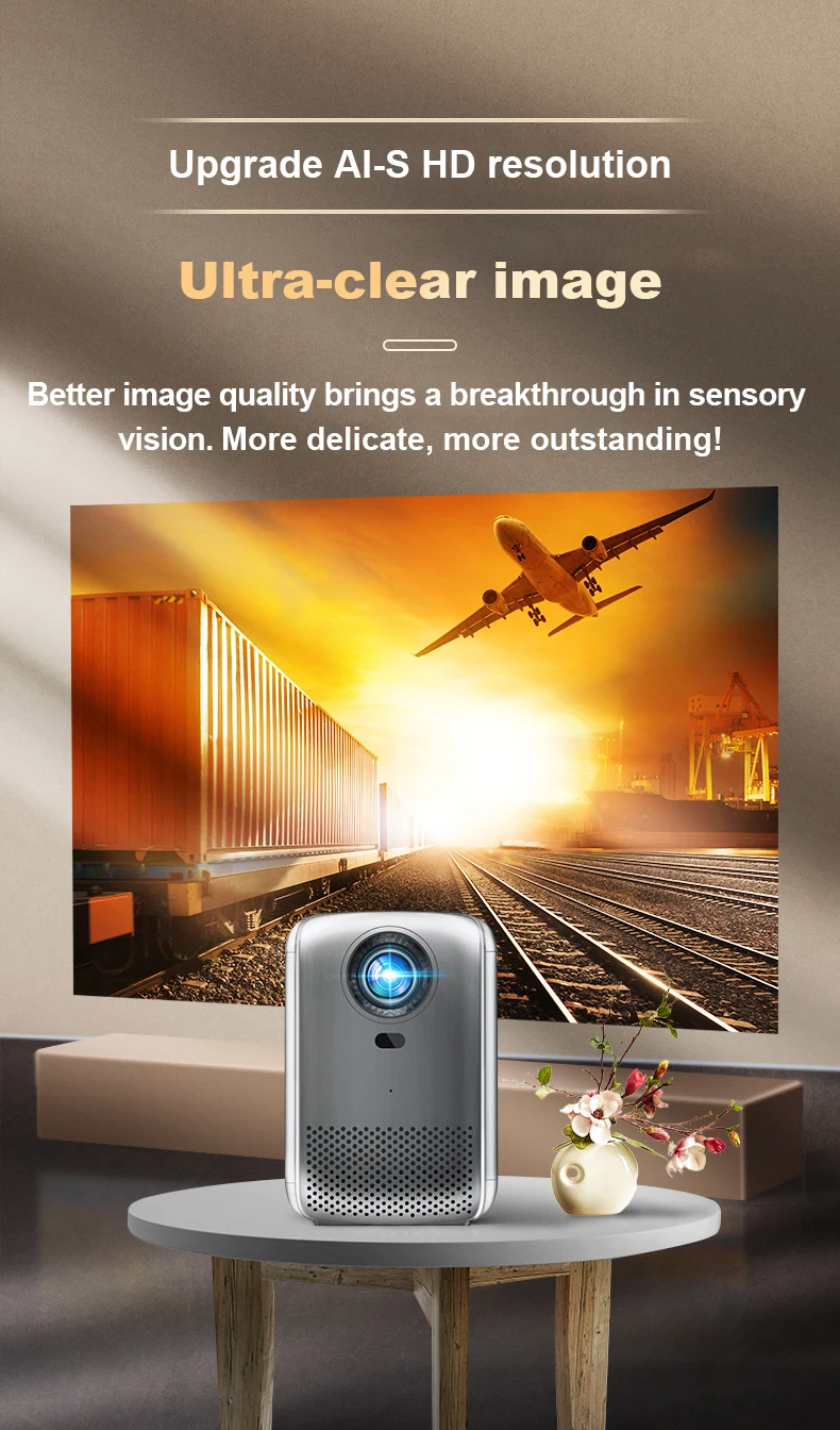 Wireless Projection Small Video Projector 5.1 Surround Sound Native