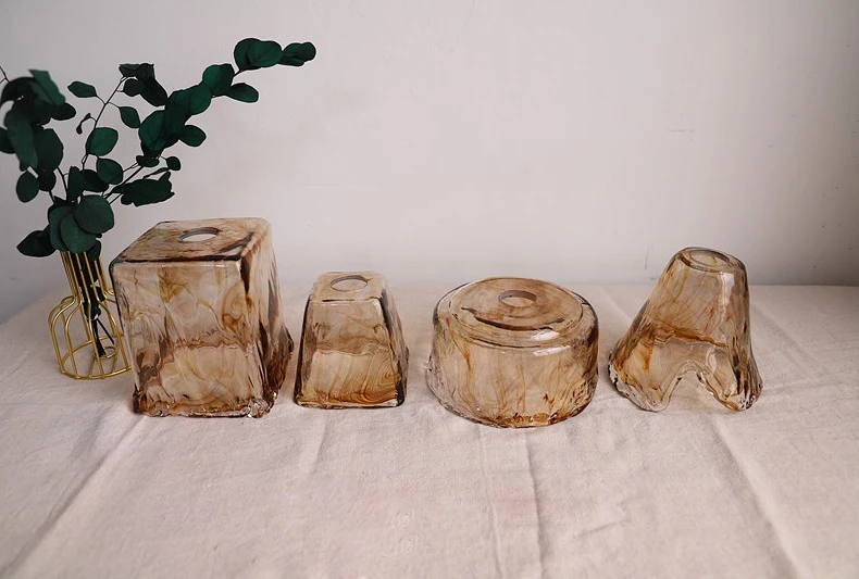 Iluminación del hogar Lámpara colgante de vidrio ámbar e27 para interiores Lámpara de vidrio de estilo vintage