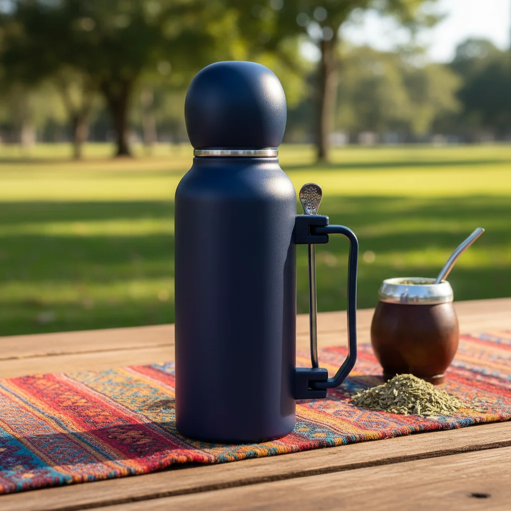 1.3L Stainless Steel Yerba Mate Thermos With Detachable Cup Lid & Bombilla Straw For South American Mate Drinking_voghion.com