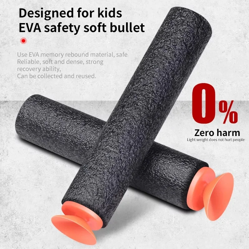 2021 Amazon Electric Portable Soft Bullet Gun EVA Soft Elastic Large Capacity Hand Ring Revolver Toy Gun