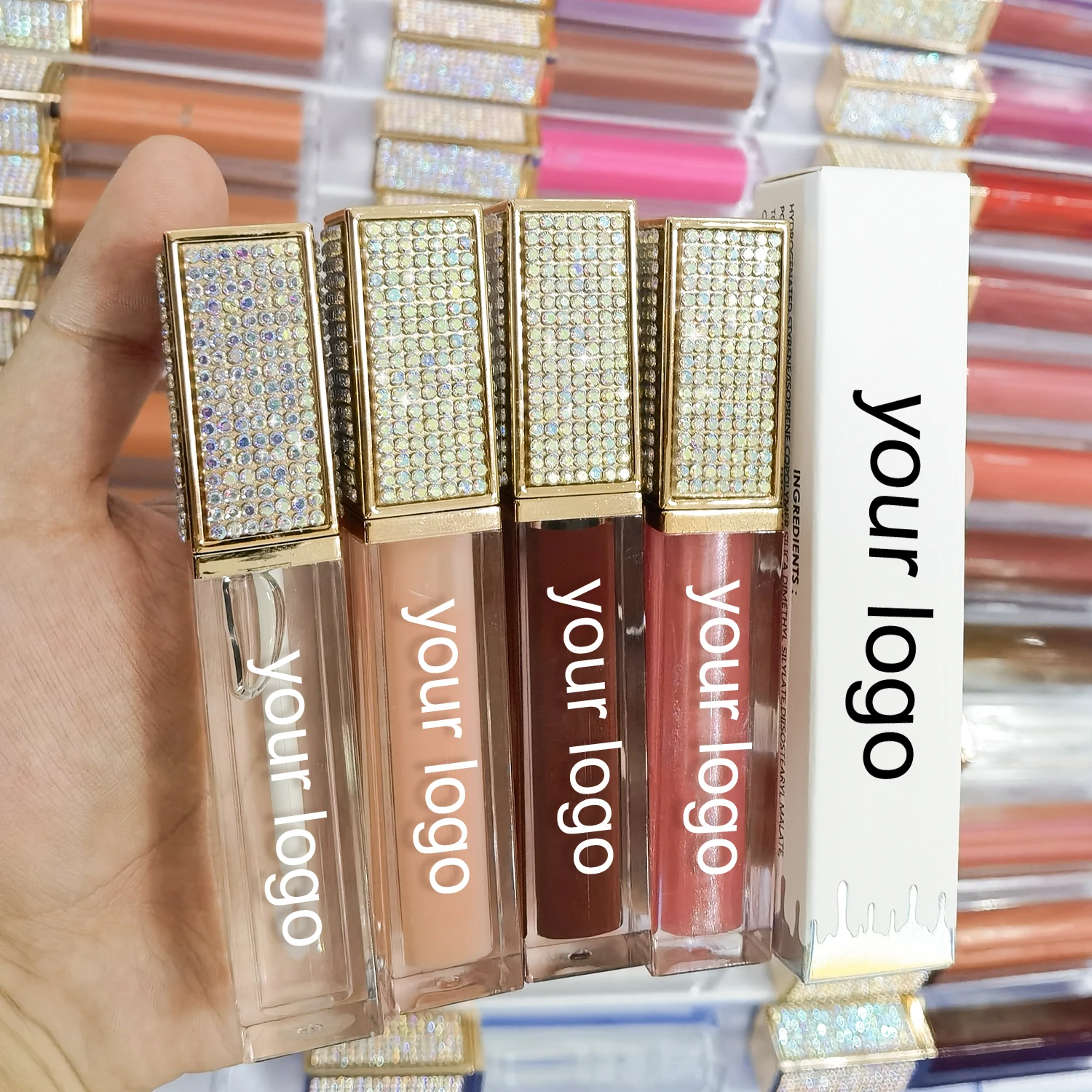 162 Colors Vegan Lip Gloss Wholesale Vendor Custom Clear Waterproof