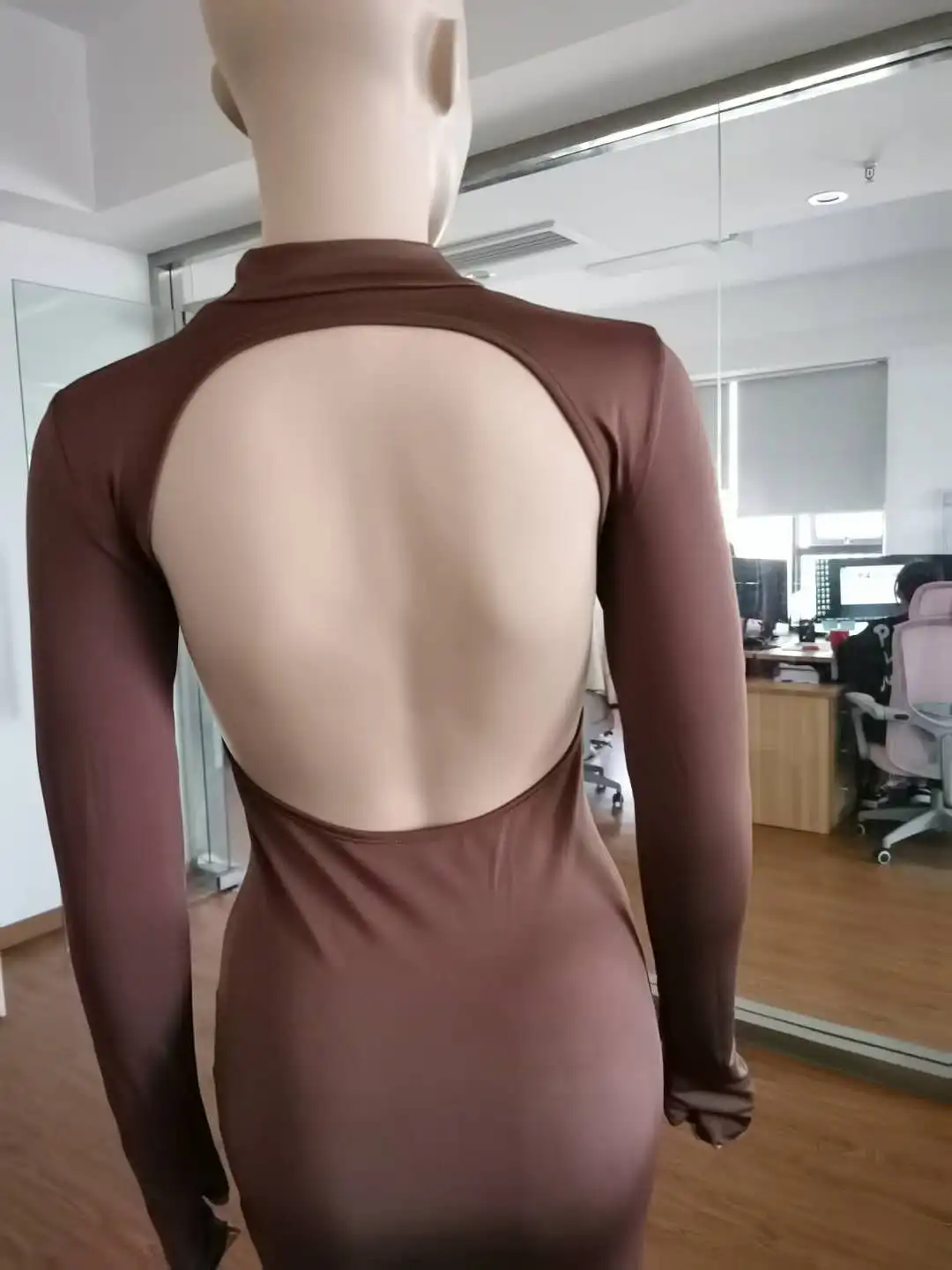 
Новый дизайн; Пикантная обувь с v-образным вырезом кофта с круглым вырезом с длинными рукавами платья для женщин 