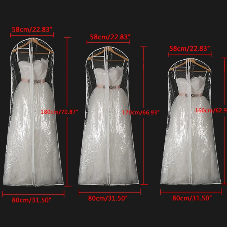 China Wholesale Durable PVC Bridal Wedding Dress Bag - Portable Zip Garment  Cover for Evening Gowns and Home Storage
