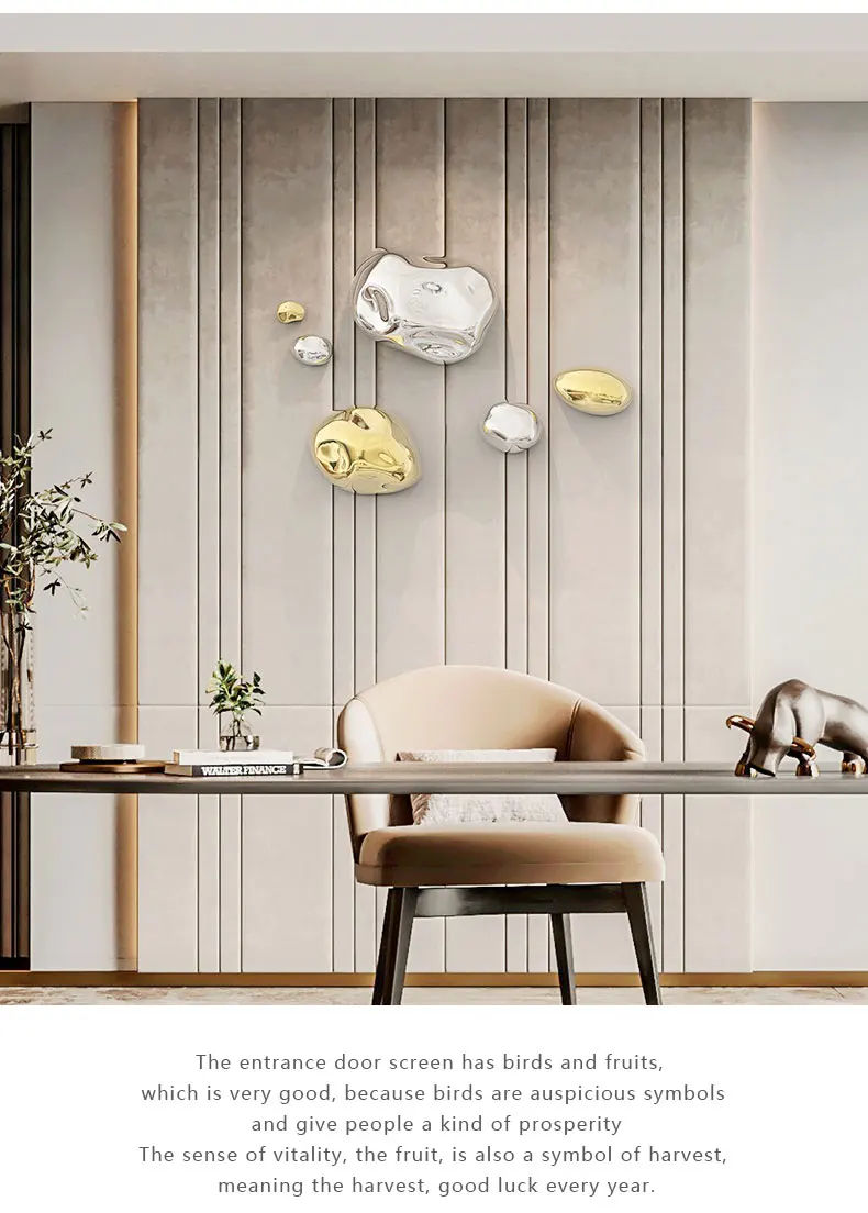 Metal Art Home Decoration Abstract Wall Hanging Accents Luxury Wall Home Decor Dining Room Wall Decoration