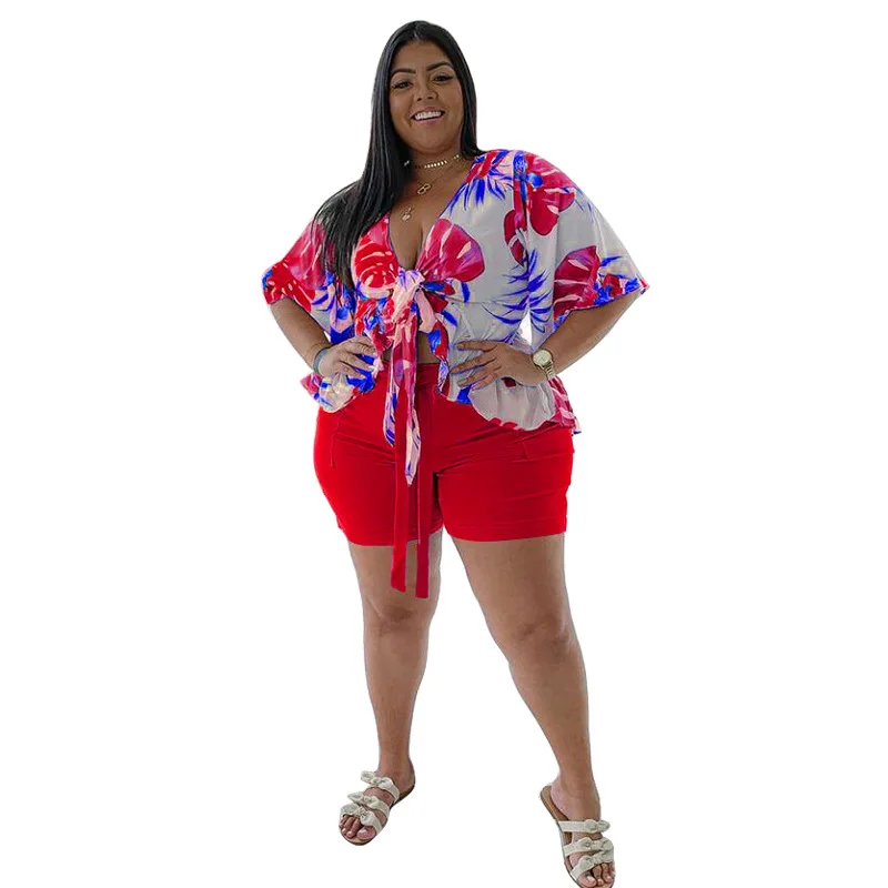 Xl-5xl Plus Size Sets Women Clothing Fashion 2023 Summer Sport Sexy Tassel  Shorts Two Piece Suits Female Outfits Dropshipping - Plus Size Sets -  AliExpress