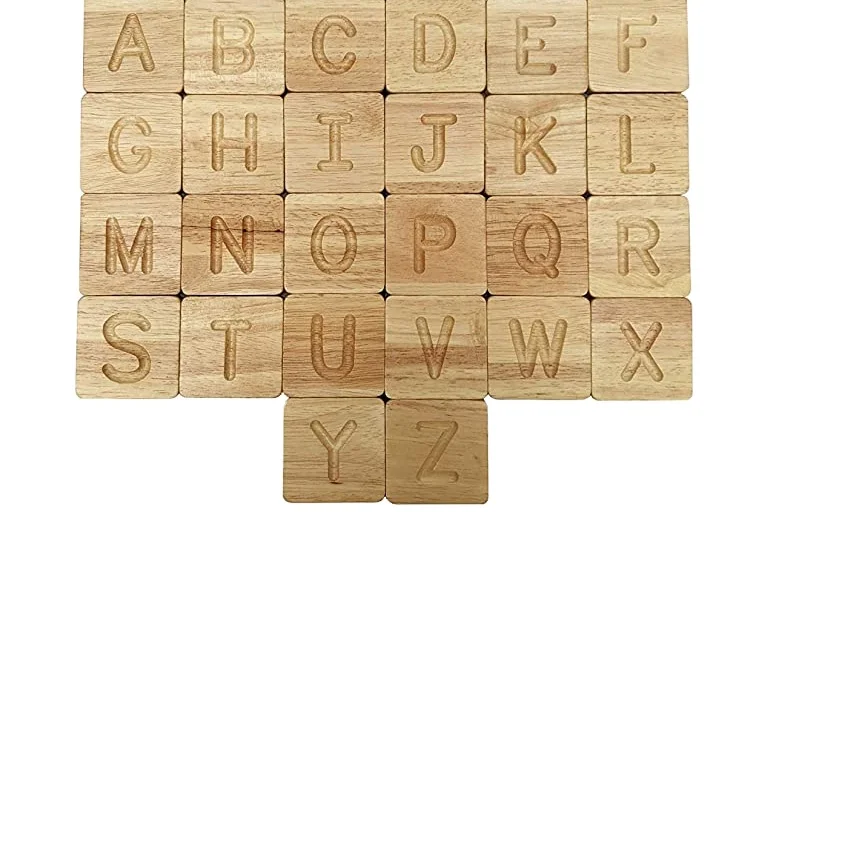 Beech Wood with Stylus Preschool Learning Letter Tracing Alphabet Cards 