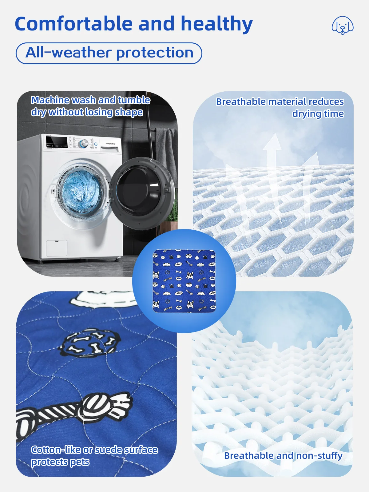Wholesale Waterproof Cloth Non-Slip Customizable Fashion Pet Pads for - product detail 4