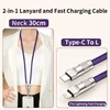 สายคล้องคอรูปตัว L สีม่วง แบบ Type-C