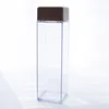 Wood grain square cup, transparent