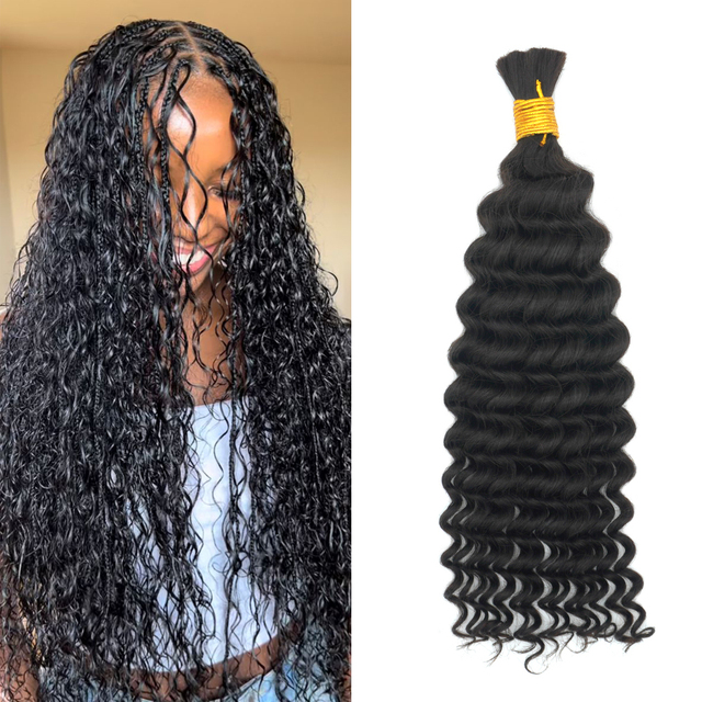 KAMA Boho Braids Human Hair Extensions Crochet Long Hair Boho Human Braiding Hair Bulk
