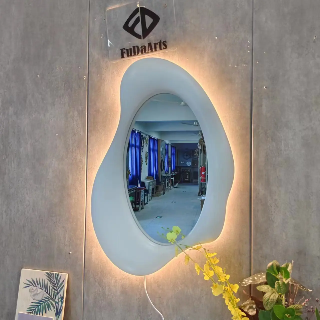 75X50cm  Led Light Simple Modern  Mirror Entrance Art Modeling Makeup Decorative Mirror