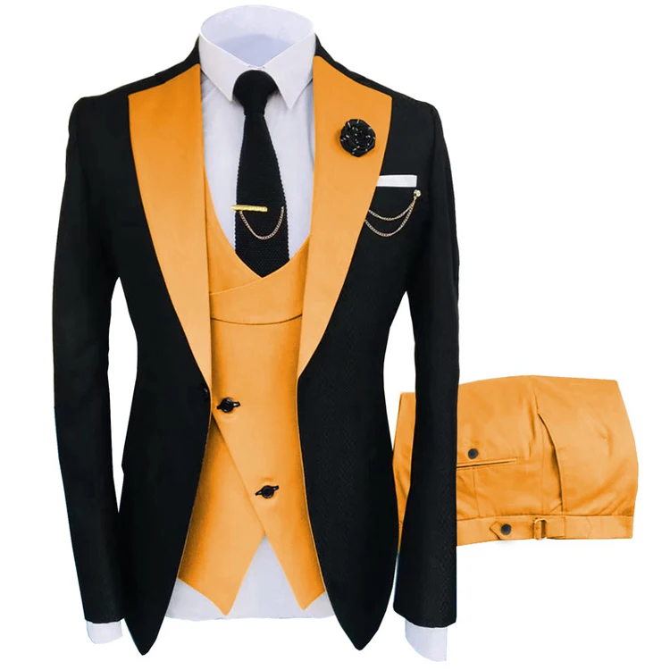New Grooming Tuxedo Male Suit Boutique Elegant Gentleman Men Clothing 3 Piece Set Luxury aperçu 3