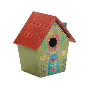 Customized Diy Wooden Bird House decor Outdoors Pet Wood Bird Housees Hanging Birdhouse for Outside