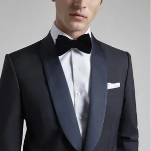 MTM Men's Luxury Slim Fit 3-Piece Business Suit Single Breasted Zipper Fly Flat Front Plus Size Evening Shawl Lapel Breathable