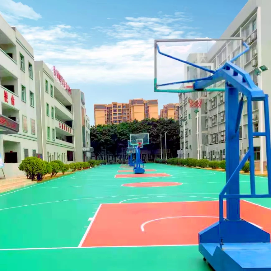 INOLP Durable Silicon PU Sports Flooring Elasticity Outdoor Court for Football Soccer Basketball Volleyball Badminton Tennis