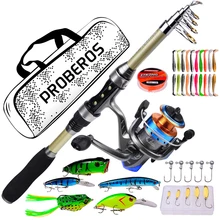 R Hot Sale Fishing Rod And Reel ComboFishing Set With Bag Spinning Reel Lure Line lure hard and soft bait Accessory Set pesca