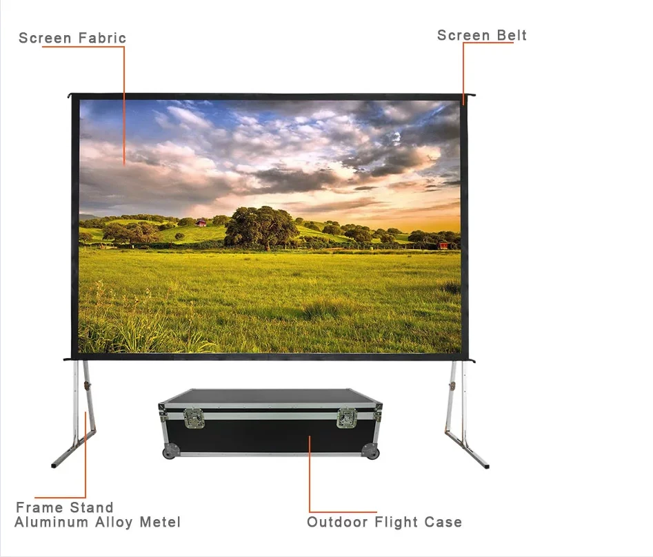 Fast Fold Portable Projection Screens Floor Standing Projector Screen for Business Trip or Presentation Use Screen
