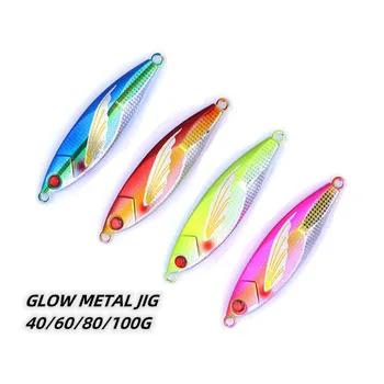 40g 60g 80g 100g Jigging Slow Metal Jigs Sea Fishing Lures Bait Pitch Molds Sink Head Saltwater Light Shore Fishing Lure – Metal Jig – view 2