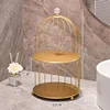 Golden double-layered tin birdcage