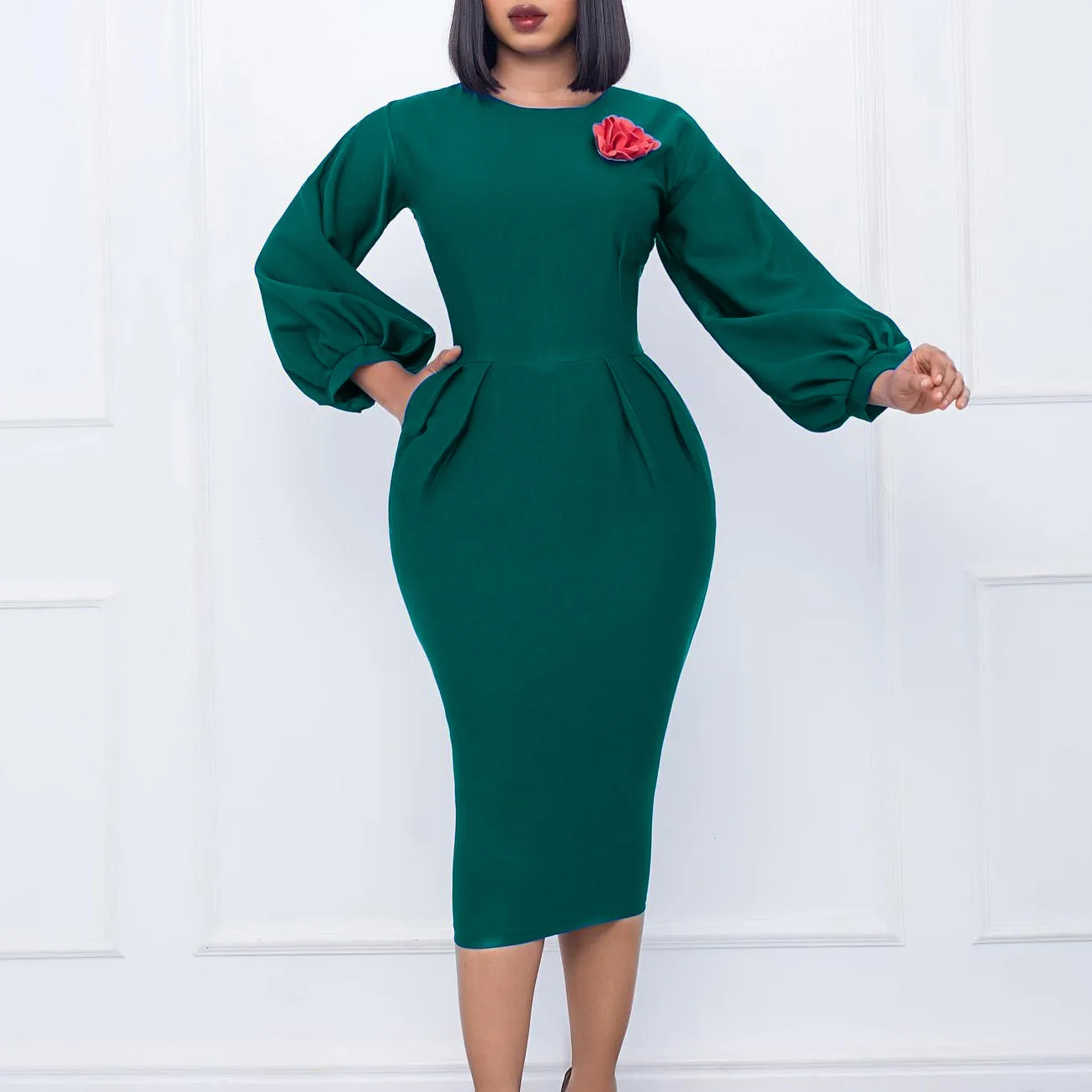 Best-Selling Latest Design Spring Career Dresses Solid Color Hip Wrap Ladies Office Dresses Women Formal Work African Dresses Best-Selling Latest Design Spring Career Dresses Solid Color Hip Wrap Ladies Office Dresses Women Formal Work African Dresses