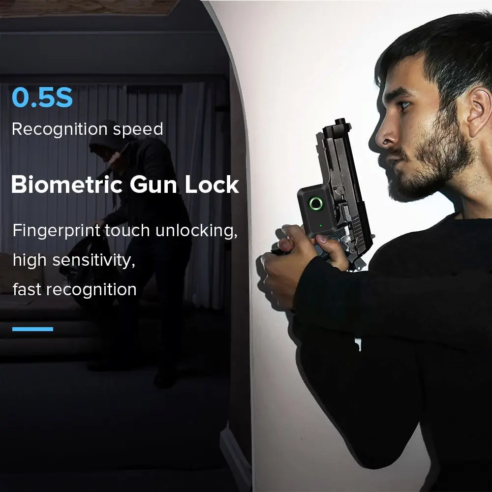 KENRONE Easy Installation Keyless Antitheft Security Zinc Alloy Fingerprint Trigger Lock