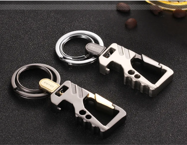 Leadigol 2-Pack Key Holder With Bottle Opener – Double Key Ring Design, Metal Construction, For Men & Women (Black/Silver)