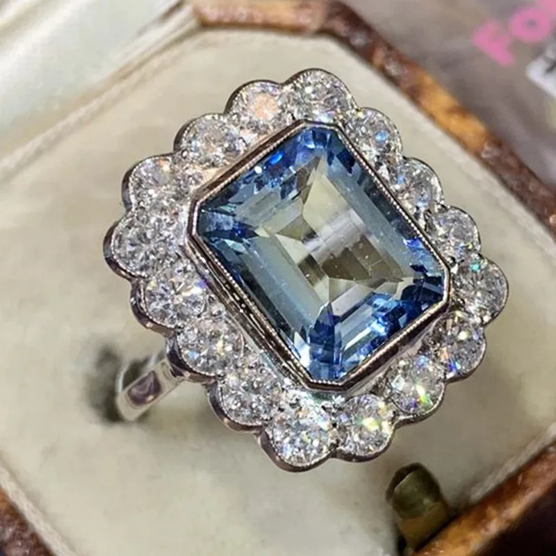 Bulgari Parentesi Collection Blue Topaz and Diamond Statement Ring - Ruby  Lane