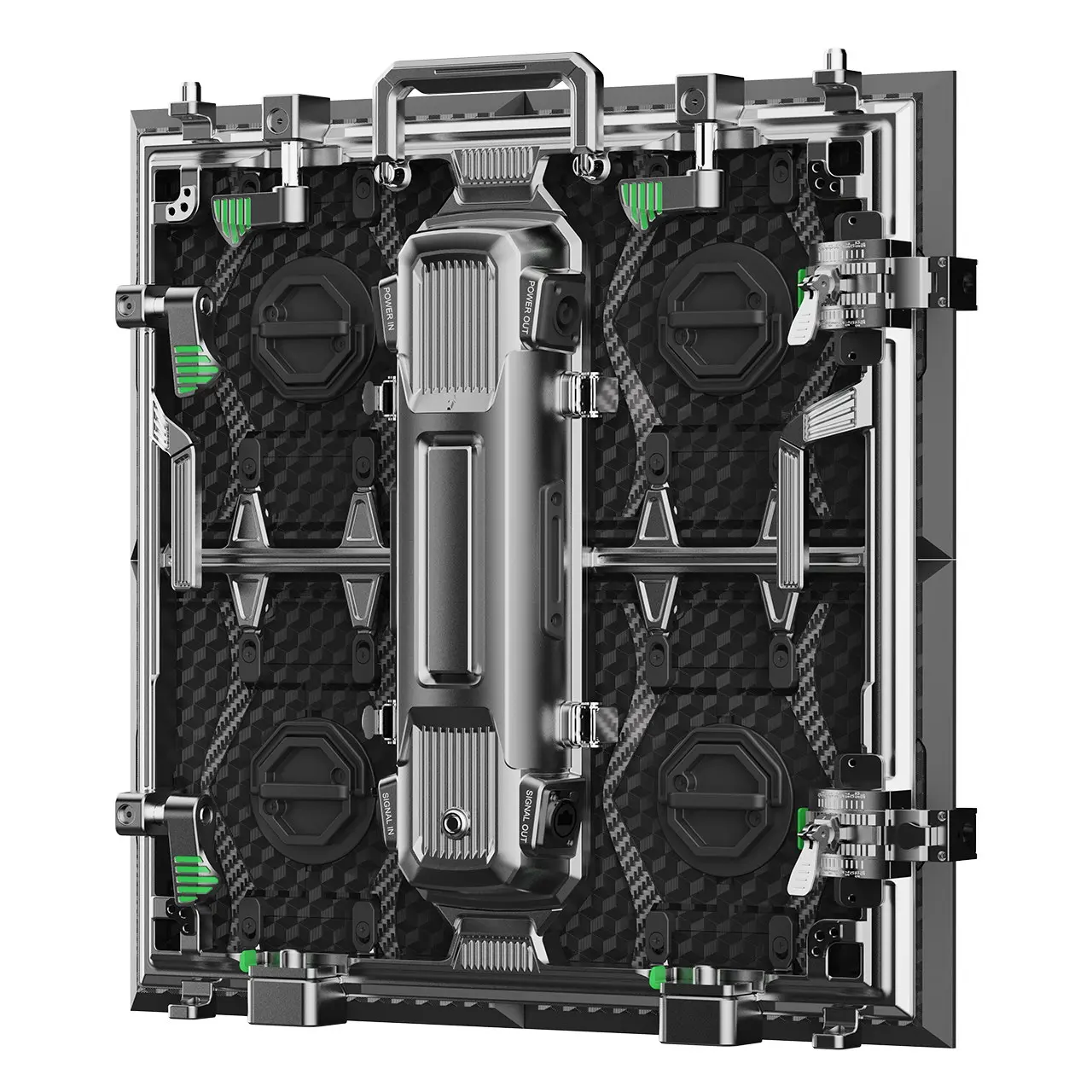 500X500-M Cube Indoor and outdoor Cabinet (Flat, curved 0-20 degree) 500x500x80mm 3KG led module 250x250mm P3.91 P2.976 P2.604