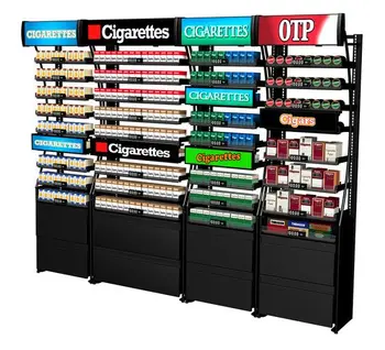 Custom Metal Wood Tobacco Cigrate Showcase Shop Store Display Rack