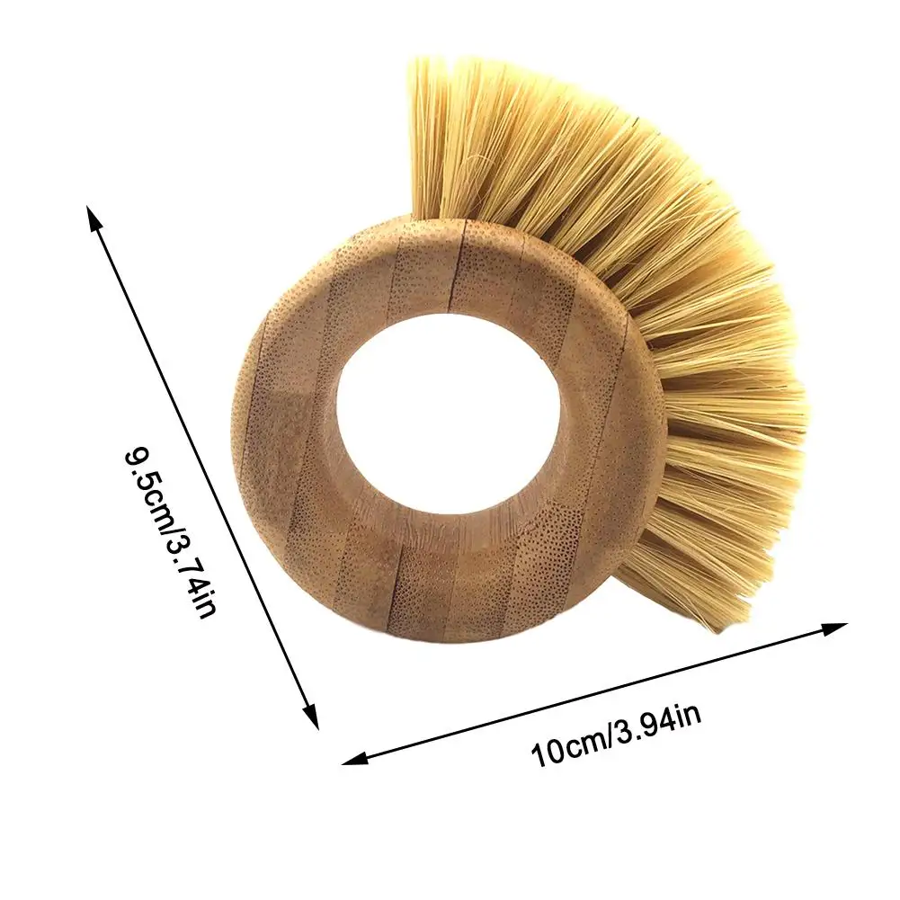 Cepillo Para Platos De Bambú Con Cerdas De Sisal - Mango Ergonómico Natural | Para Limpiar Ollas Y Verduras