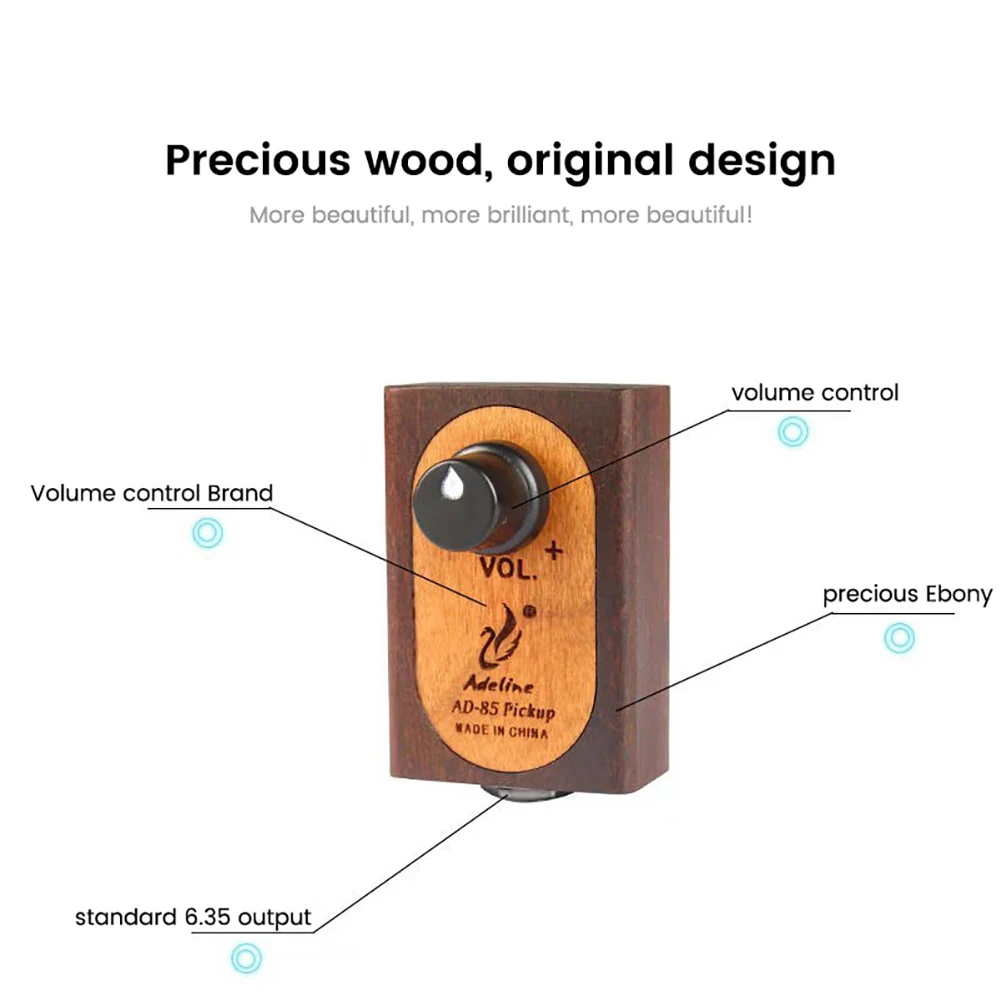 Adeline Ad85 Guitar Pickup Preamp Amplifier No Drilling Folk Guitar