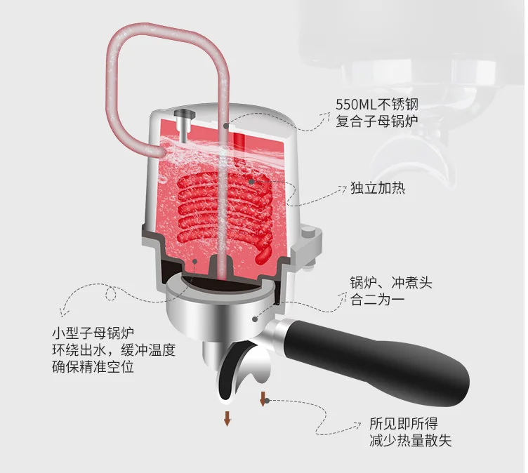 New Design Cafetera Espresso Coffee Machine With Milk Frothing Machine