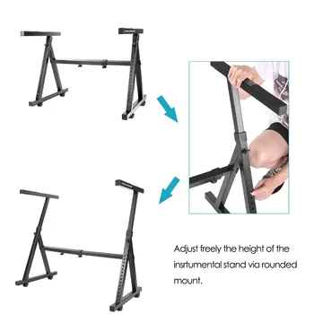 Neewer Heavy Duty Z-Style Keyboard Piano Stand With Swivel Casters in Adjustable Height  for Electronic Piano detail image