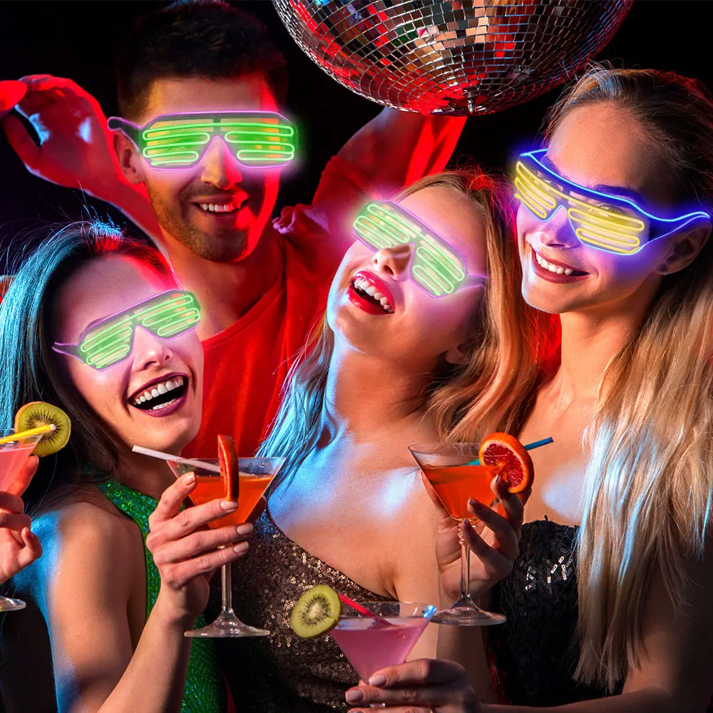 LED Blinds Glasses Glowing Party Supplies Bright Light Christmas Sunglasses  Shutter Flashing Shades Ramadan School Thanksgiving